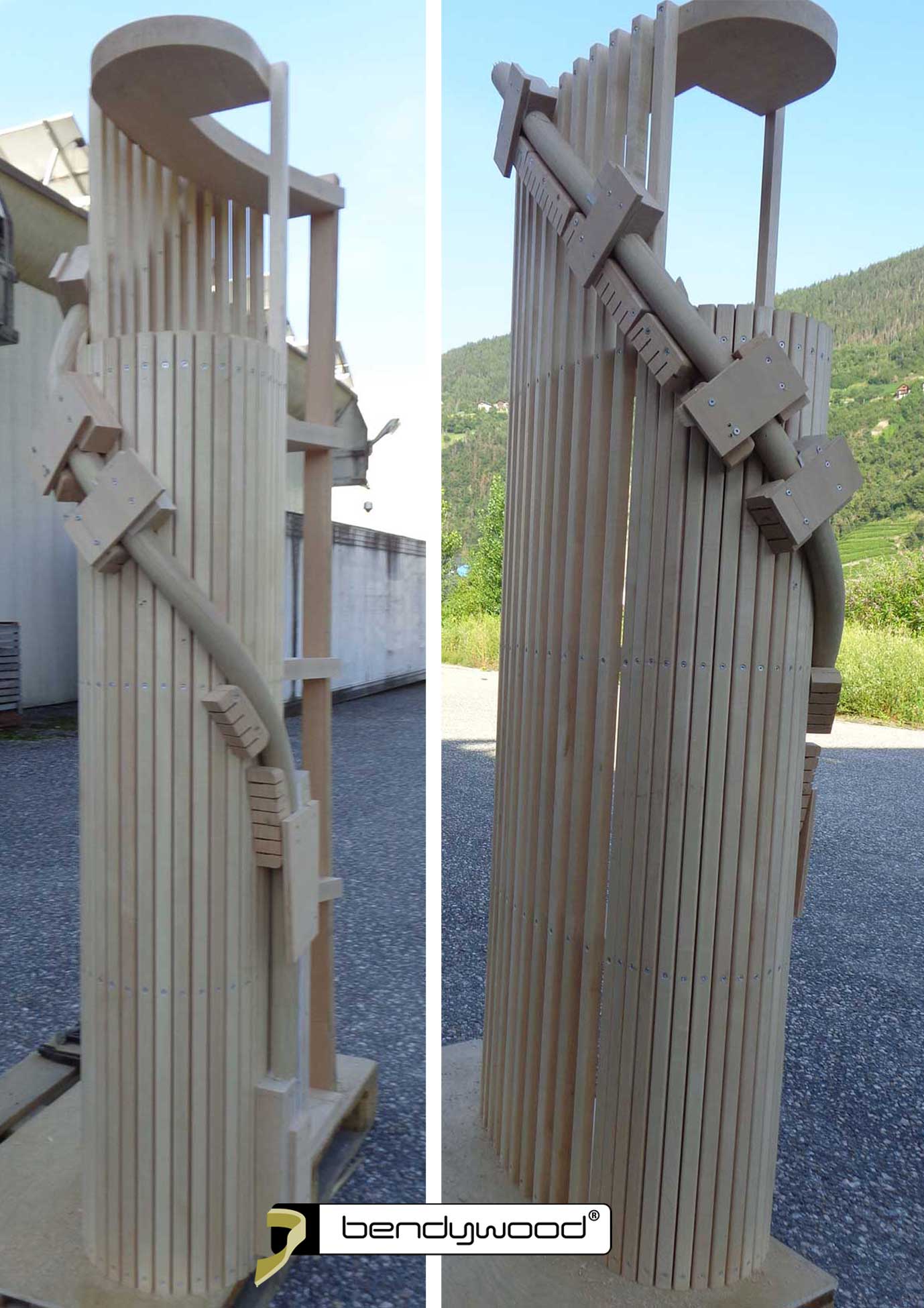 Elegante Lösung für gerade Geländer, mit Bendywood® - Handläufen möglich
