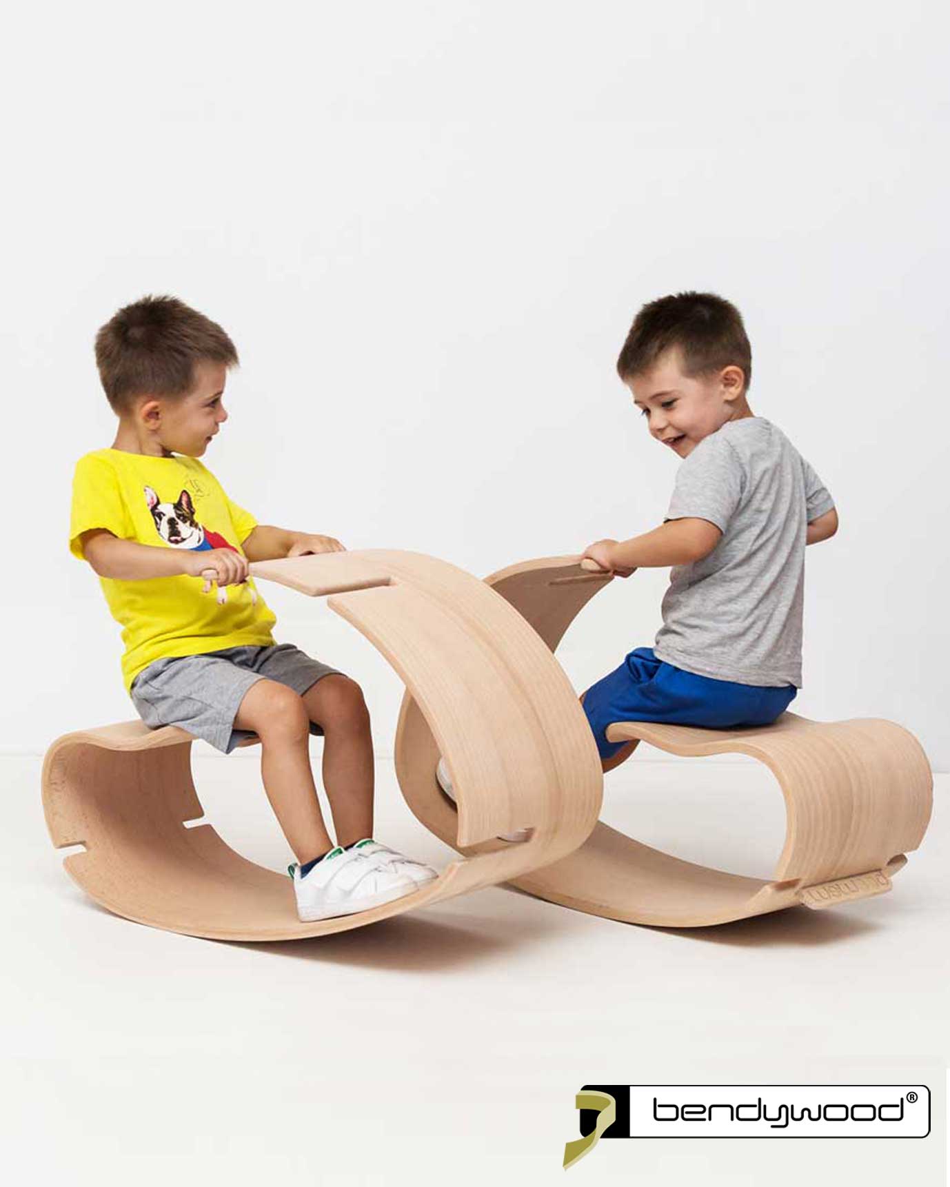Altalena a bilico per bambini in legno massiccio pieghevole Bendywood®