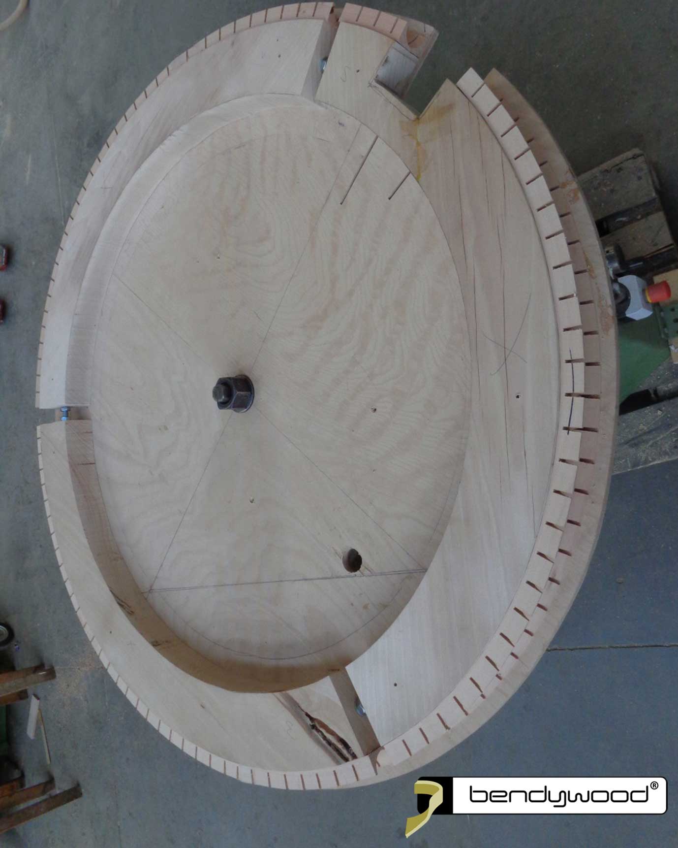 Dima per anello 100 cm in legno massello Bendywood® per lampadario